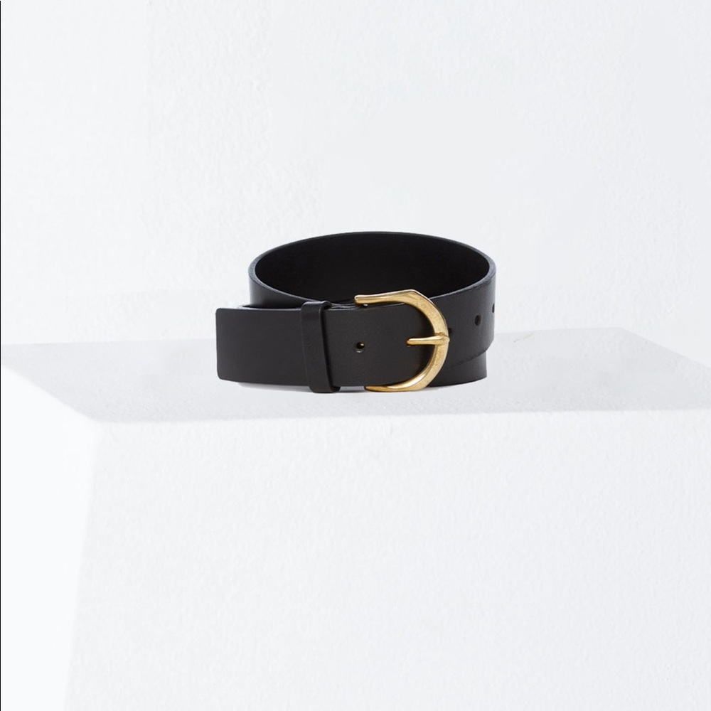 Janessa Leone Leather Belt 03 in Black